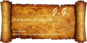 Jurkovich Gergő névjegykártya