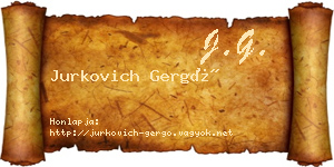 Jurkovich Gergő névjegykártya